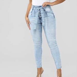 Fashion Nova Blue denim High waist Skinny Leg Jeans